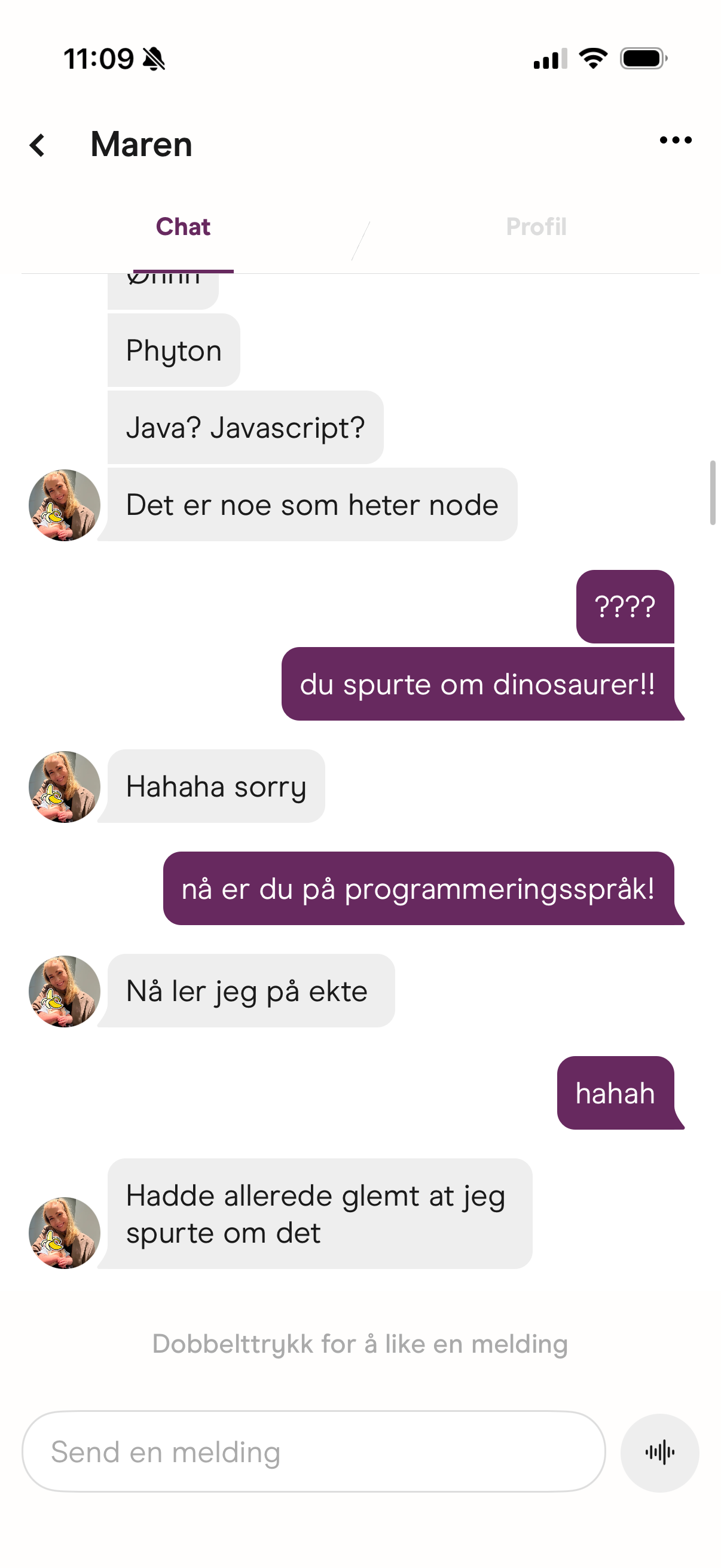 Vår første samtale
